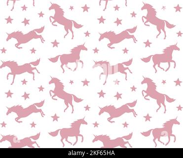 Motif vectoriel sans couture de la silhouette unicorn Illustration de Vecteur