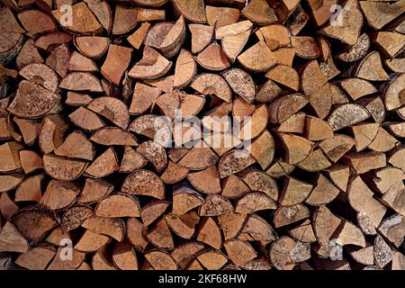 Grumes, poutres, bois de chauffage, cadre. Beaucoup de bois. Arrière-plan en bois de bois. Journalisation Banque D'Images