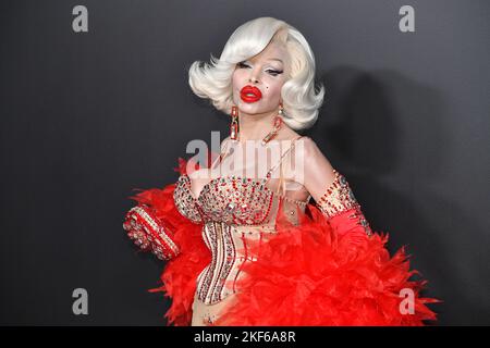 Amanda Lepore assiste à la soirée d'ouverture de Thierry Mugler : Couturissime au musée de Brooklyn sur 15 novembre 2022 à New York. Banque D'Images