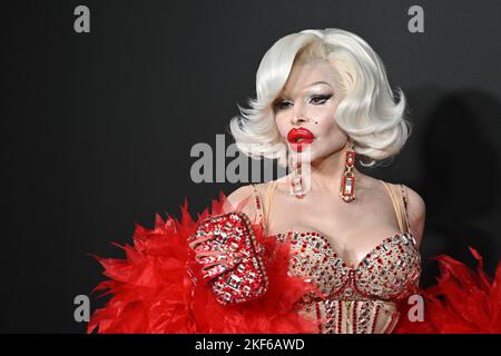 Amanda Lepore assiste à la soirée d'ouverture de Thierry Mugler : Couturissime au musée de Brooklyn sur 15 novembre 2022 à New York. Banque D'Images