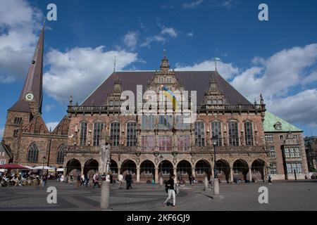 Hôtel de ville de Brême (Rathaus) sur Marktplatz, Brême, Allemagne Banque D'Images