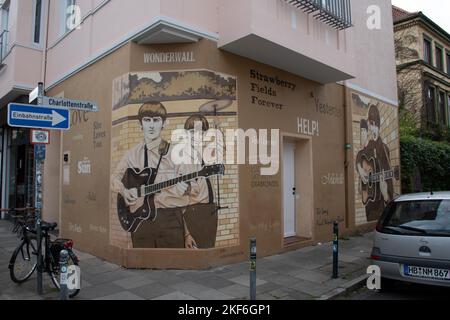 Peinture murale « Wonderwall » des Beatles, Brême, Allemagne Banque D'Images