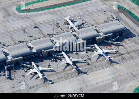 Extension DE TBIT terminal West Gates à l'aéroport de Los Angeles LAX. Terminal international Tom Bradley avec extension West Gates à l'aéroport LAX, États-Unis. Banque D'Images