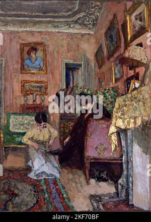 Edouard Vuillard. Laçage des bottes à la cheville (le lacet de la bottine) par Jean-Édouard Vuillard (1868-1940), distemper sur cardstock, 1917-18 Banque D'Images