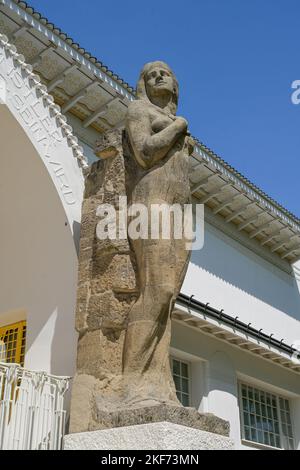 Figur Schönheit, Bildhauer Ludwig Habich, Ernst Ludwig-Haus, Musée Künstlerkolonie, Olbrichweg, Mathildenhöhe, Darmstadt, Hessen, Allemagne Banque D'Images