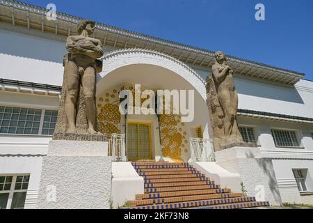 Figuren Kraft und Schönheit, Bildhauer Ludwig Habich, Ernst Ludwig-Haus, Musée Künstlerkolonie, Olbrichweg, Mathildenhöhe, Darmstadt, Hessen, Deutsch Banque D'Images