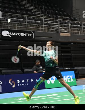 Sydney, Australie. 16th novembre 2022. Selvaduray Kisona de Malaisie vu en action pendant le groupe SATHIO 2022 le seul match des femmes Open de Badminton australien contre Pornpawee Chochuwong de Thaïlande. Pornpawee remporte le match 21-12, 21-10. (Photo par Luis Veniegra/SOPA Images/Sipa USA) crédit: SIPA USA/Alay Live News Banque D'Images