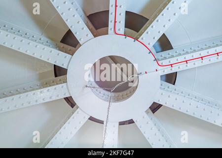 Lanterne à Portland Bill Lighthouse, Isle of Portland, Dorset, Angleterre, Royaume-Uni Banque D'Images