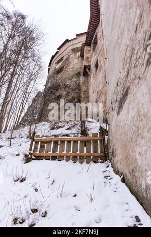 Château d'Orava en Slovaquie, monument historique de la forteresse. Banque D'Images