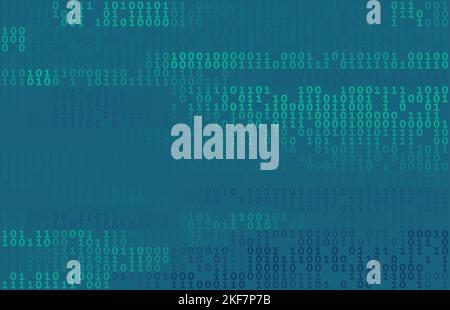 Code binaire par des verts et des bleus et des zéros sur fond noir. Graphiques vectoriels Illustration de Vecteur