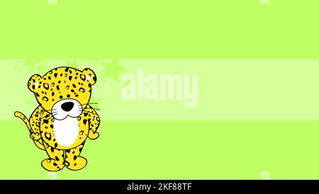 arrière-plan de dessin animé chibi leopard debout. illustration en format vectoriel Illustration de Vecteur