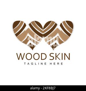 Logo de la couche de bois arbre Bark structure Design Forest Template Vector Illustration de Vecteur