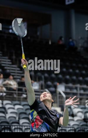 Sydney, Australie. 17th novembre 2022. Hsuan-Yu Wendy Chen, d'Australie, est en compétition lors du match rond féminin de singles 2nd contre Han Yue, de Chine, à l'Open d'Australie BWF 2022 à Sydney, en Australie, le 17 novembre 2022. Credit: Hu Jingchen/Xinhua/Alay Live News Banque D'Images