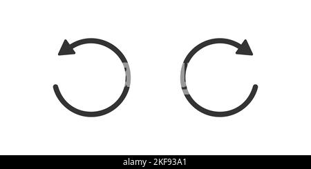 Icônes de retour et d'avance rapide avec des flèches circulaires. Boutons de répétition et de suite ronds isolés sur fond blanc. Éléments de lecture du lecteur audio ou vidéo. Illustration graphique vectorielle Illustration de Vecteur