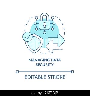 Icône de concept turquoise de gestion de la sécurité des données Illustration de Vecteur