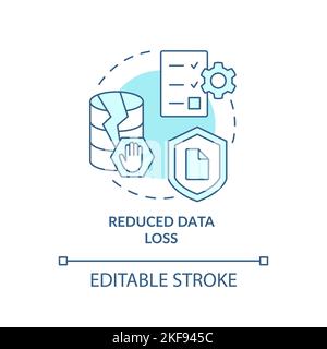 Icône de concept turquoise de perte de données réduite Illustration de Vecteur