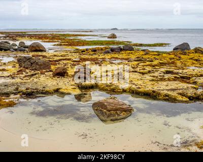 Récifs exposés à marée basse à Cape Mentelle dans le parc national Leeuwin-Naturaliste région de Margaret River Australie occidentale Banque D'Images