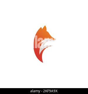Logo de la lettre F Fox. Icône Fox Illustration de Vecteur
