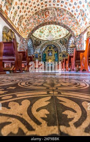 La nef de l'église de San Jeronimo Tlacochahuaya à San Jeronimo Tlacochahuaya, Mexique. La construction a commencé à la fin des années 1500 et s'est terminée Banque D'Images