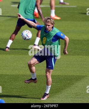 Conor Gallagher d'Angleterre lors d'une séance d'entraînement au stade du club sportif Al Wakrah, Al Wakrah, Qatar. Date de la photo: Jeudi 17 novembre 2022. Banque D'Images