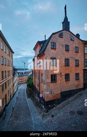 Stockholm, Suède - septembre 2022 : architecture suédoise classique dans la rue Bellmansgatan, dans le quartier de Södermalm Banque D'Images