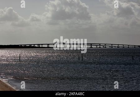 Vue sur une section du pont-tunnel de la baie de Chesapeake, Banque D'Images