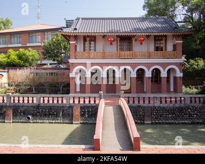 La tour cinq Cassia du jardin Lai à Taichung, Taïwan. Le jardin Lai est l'ancienne résidence de la famille Lin. Banque D'Images