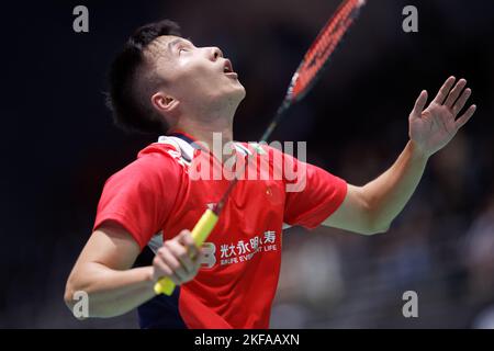 SYDNEY, AUSTRALIE - NOVEMBRE 16 : Guang zu lu de Chine en action pendant le match des célibataires entre la Chine et l'Indonésie à Quaycenter sur 16 novembre 2022 à Sydney, Australie Banque D'Images