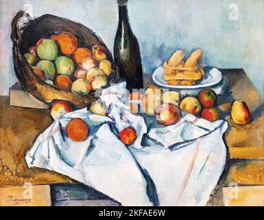 Paul Cézanne encore vie; Panier d'pommes, 1893; Post Impressionnisme peinture art. Banque D'Images