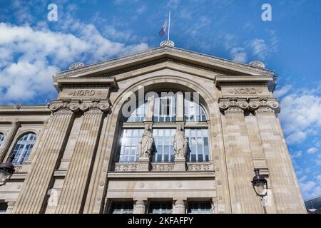 Paris, la Gare du Nord, façade de la gare dans le centre Banque D'Images