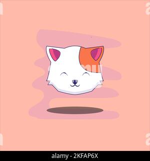 Fantastique visage de chat mignon isolé sur fond rose. son texte a girl. Graphiques pour les enfants pour les tee-shirts et peut également être utilisé pour d'autres. Carte de vœux. Illustration de Vecteur