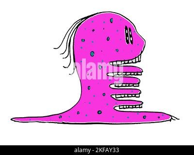 Vue latérale dessin étrange monstre dessin dessin dessin dessin dessin dessin dessin dessin dessin dessin animé Banque D'Images