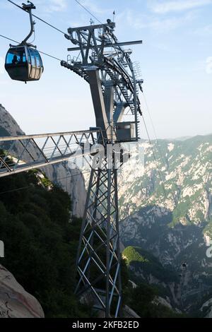 Téléphérique de North Peak Sante sur la célèbre montagne Huashan / Mont Hua / Mont Hua / Mont Hua Shan près de Huayin, Weinan, Chine, 714299. Ouvert en !996 en Chine. PRC. (125) Banque D'Images