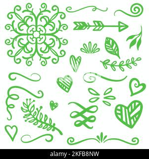 Logo décoratif Swirls vert Illustration de Vecteur