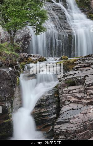 Les chutes d'Ardessie près de Dundonnell, NW Highlands, Écosse, Royaume-Uni Banque D'Images