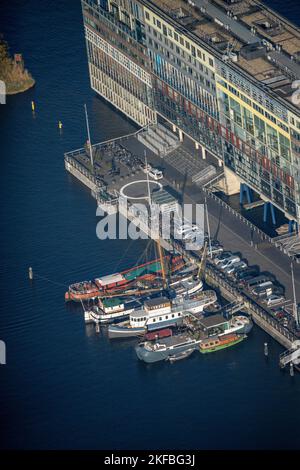 Antenne de la ville intérieure d'Amsterdam avec voiliers les pays-Bas Banque D'Images