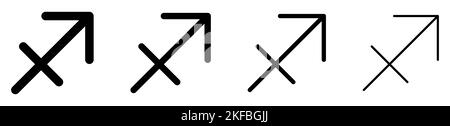 Icônes de la ligne de Sagittaire zodiac. Signes vectoriels avec une épaisseur différente Illustration de Vecteur