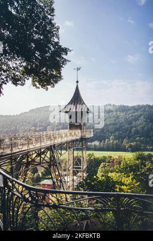 Historique ascenseur passager Bad Schandau. Beaux paysages panoramiques à Bad Schandau. Banque D'Images