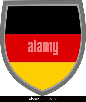 Bouclier aux couleurs du drapeau de l'Allemagne, coupé Illustration de Vecteur