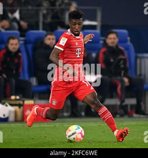 GELSENKIRCHEN - Kingsley Coman du FC Bayern Munchen pendant le match de Bundesliga entre le FC Schalke 04 et le FC Bayern MŸnchen à Veltins-Arena sur 12 novembre 2022 à Gelsenkirchen, Allemagne. AP | hauteur néerlandaise | GERRIT DE COLOGNE Banque D'Images