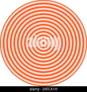 Cercles concentriques rouges. Sondeur ou anneaux d'ondes sonores. Épicentre, cible, concept radar. Signal radial ou élément de vibration Illustration de Vecteur