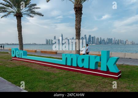 Célébration de la coupe du monde de la FIFA et rénovation à corniche Road Qatar 2022 Banque D'Images