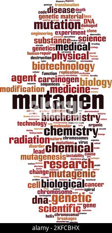 Concept de nuage de mots mutagène. Collage de mots sur mutagène. Illustration vectorielle Illustration de Vecteur