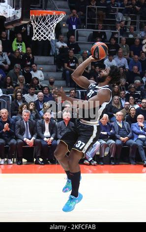 Bologna, Italie, 17/11/2022, semi Ojeleye (Segafredo Virtus Bologna) pendant le match de championnat de basket-ball de l'Euroligue Segafredo Virtus Bologna vs. Valencia basket Club - Bologne, 17 novembre 2022 au palais sportif de Paladozza Banque D'Images