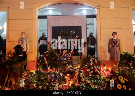 33 ans depuis la Révolution de velours sur Narodni trida et la place Venceslas, photo 17/11/2022 (CTK photo/Vojtech Darvik Maca) Banque D'Images