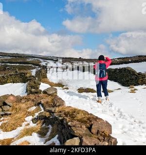 Winter on Peak District National Park Staffordshire Moorlands Angleterre Royaume-Uni Banque D'Images