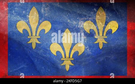 Drapeau rétro des peuples gallo-romanes angevins à la texture grunge. Drapeau représentant le groupe ethnique ou la culture, autorités régionales. Pas de mât. Plan Banque D'Images