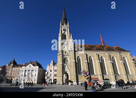 Novi Sad: Nom de l'église Marie, sur la place de la liberté. Serbie Banque D'Images