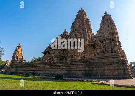 Temple Devi Jagdambi, temples occidentaux à Khajuraho temples d'amour Madya Pradesh, Inde. Patrimoine mondial de l'UNESCO Banque D'Images