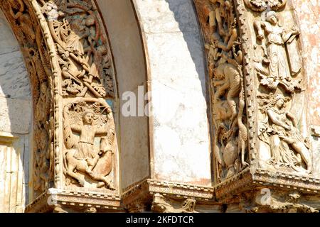 Détails extérieurs de St. Basilique de Mark, site classé au patrimoine mondial de l'UNESCO, Venise, Italie, Europe Banque D'Images